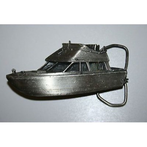 Vintage Yacht Cabin Cruiser BOAT Maritime Seafaring Marine Bergamot Belt Buckle - Picture 2 of 5